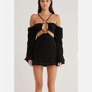 Rumer AMOURA LS MINI black dress